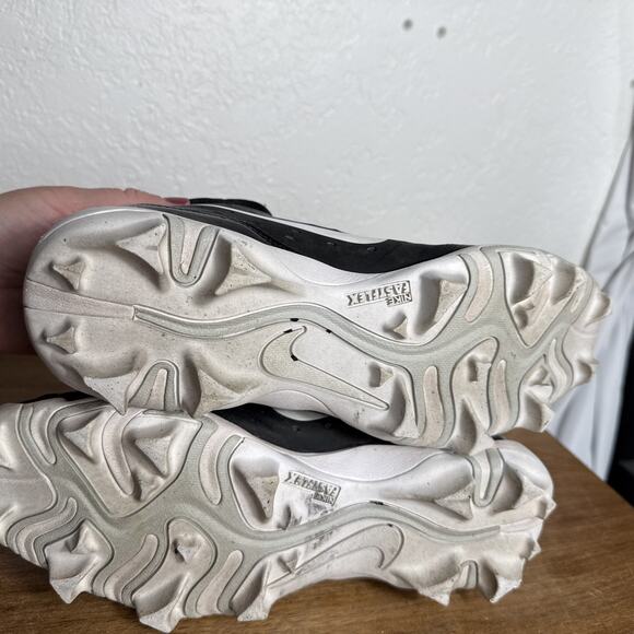 Nike Baseball Cleats Alpha Huarache 4 Keystone Size 8.5 Men's Black White Rubber - Picture 8 of 13